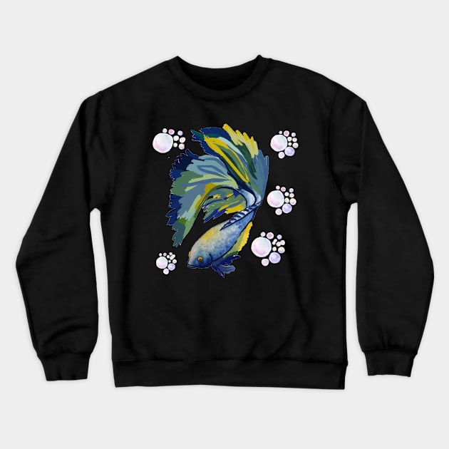 Fish and Bubbles Crewneck Sweatshirt by Art by Ergate